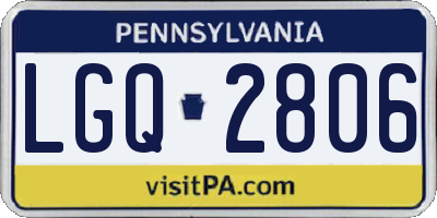 PA license plate LGQ2806