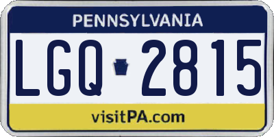 PA license plate LGQ2815