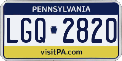 PA license plate LGQ2820