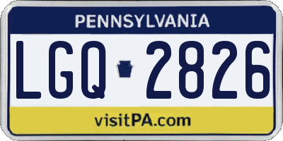 PA license plate LGQ2826