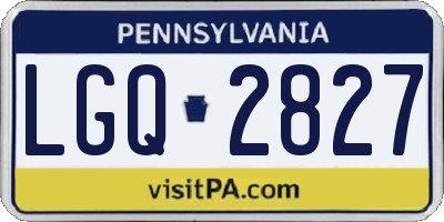 PA license plate LGQ2827