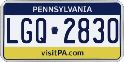 PA license plate LGQ2830
