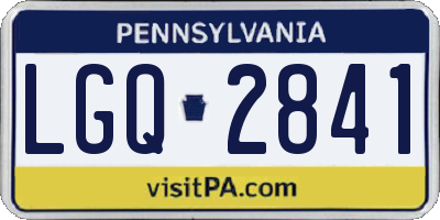 PA license plate LGQ2841