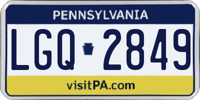 PA license plate LGQ2849