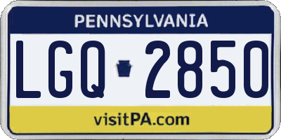 PA license plate LGQ2850