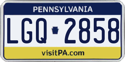 PA license plate LGQ2858
