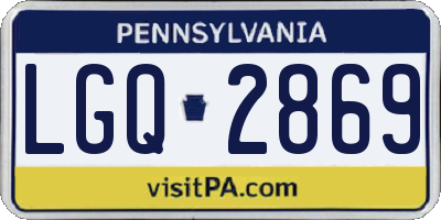 PA license plate LGQ2869