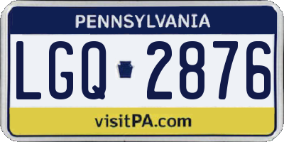 PA license plate LGQ2876