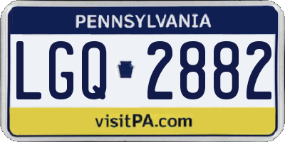 PA license plate LGQ2882