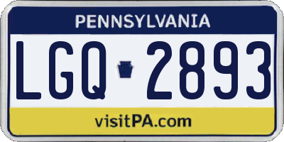 PA license plate LGQ2893