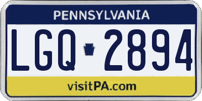 PA license plate LGQ2894