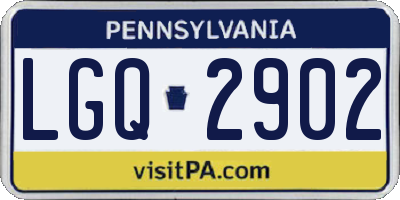 PA license plate LGQ2902