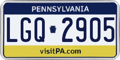 PA license plate LGQ2905