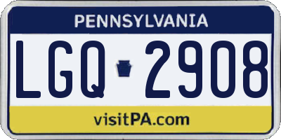 PA license plate LGQ2908