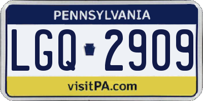 PA license plate LGQ2909