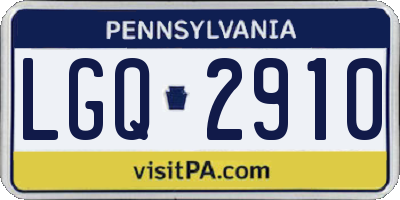 PA license plate LGQ2910