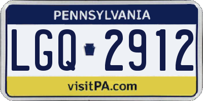 PA license plate LGQ2912