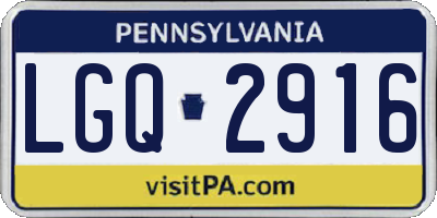 PA license plate LGQ2916