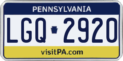 PA license plate LGQ2920
