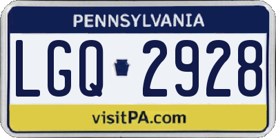 PA license plate LGQ2928