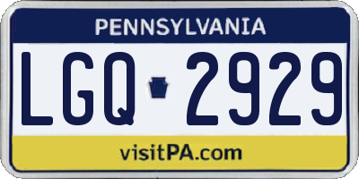 PA license plate LGQ2929