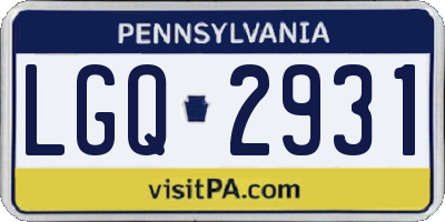 PA license plate LGQ2931