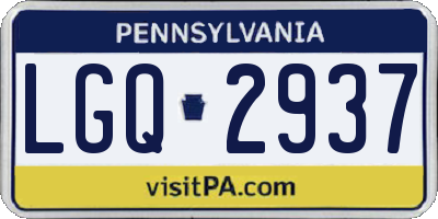 PA license plate LGQ2937