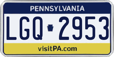 PA license plate LGQ2953