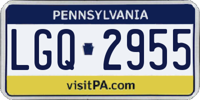 PA license plate LGQ2955