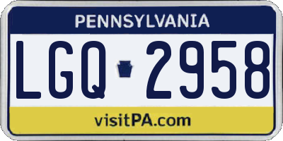 PA license plate LGQ2958