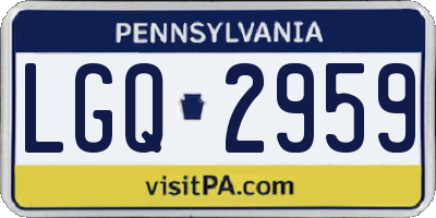 PA license plate LGQ2959