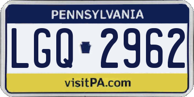 PA license plate LGQ2962
