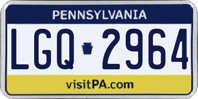 PA license plate LGQ2964