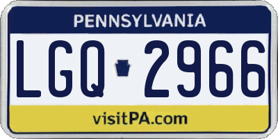 PA license plate LGQ2966