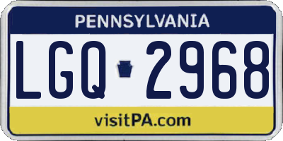 PA license plate LGQ2968
