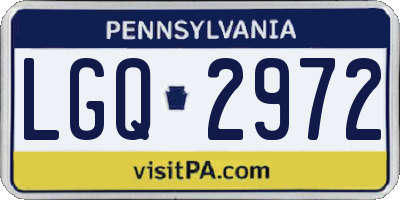 PA license plate LGQ2972