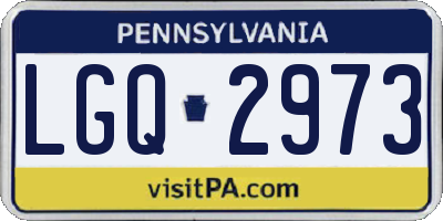 PA license plate LGQ2973