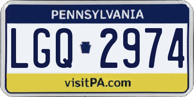 PA license plate LGQ2974