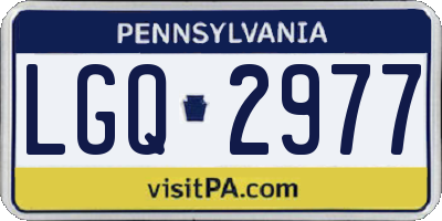 PA license plate LGQ2977
