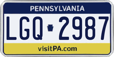 PA license plate LGQ2987
