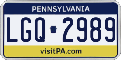 PA license plate LGQ2989