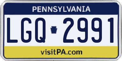 PA license plate LGQ2991