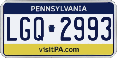 PA license plate LGQ2993
