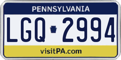 PA license plate LGQ2994