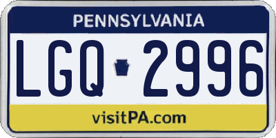 PA license plate LGQ2996