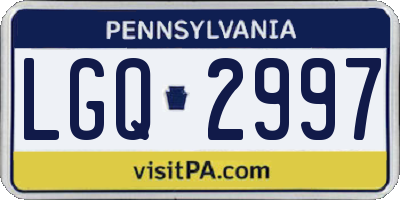 PA license plate LGQ2997