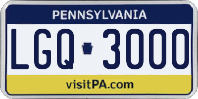 PA license plate LGQ3000