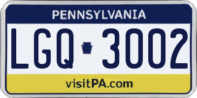PA license plate LGQ3002