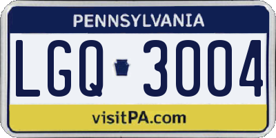 PA license plate LGQ3004