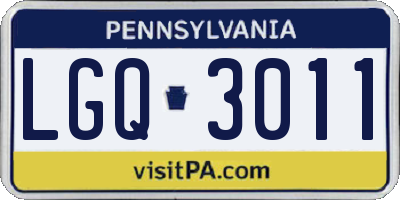 PA license plate LGQ3011